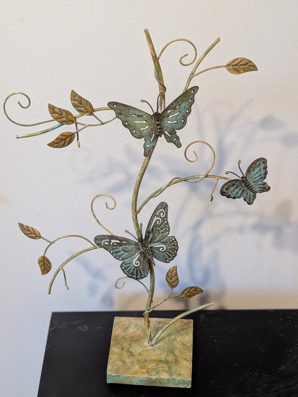 Table Top Metal Butterfly Branch Sculpture